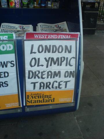 picture of Evening Standard headline board