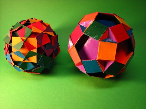 Two mulitcoloured rhombidodecahedrons