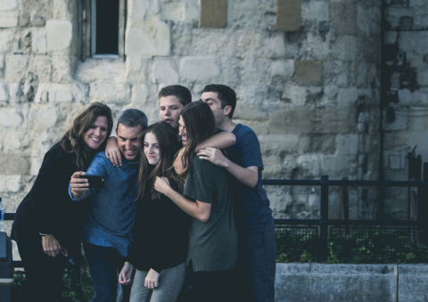 Family taking selfie