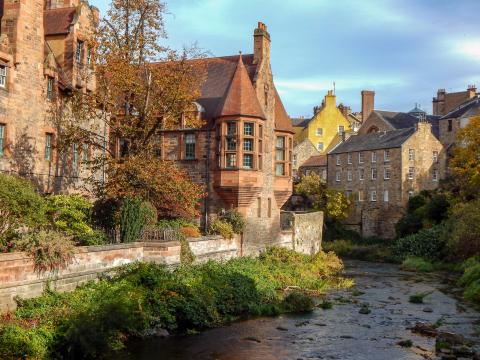 Buildings by a river in Edinburgh