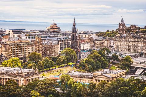 Aerial shot of Edinburgh