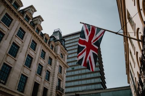Union flag on the side of a building