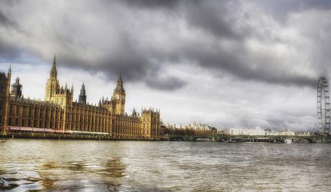 Photo of Houses of Parliament from the Thames River