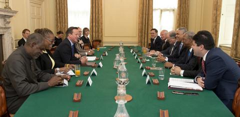 Picture of David Cameron in Cabinet room