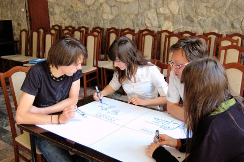 Young people in a meeting