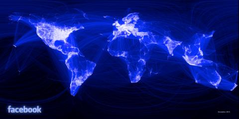 World map of facebook connections