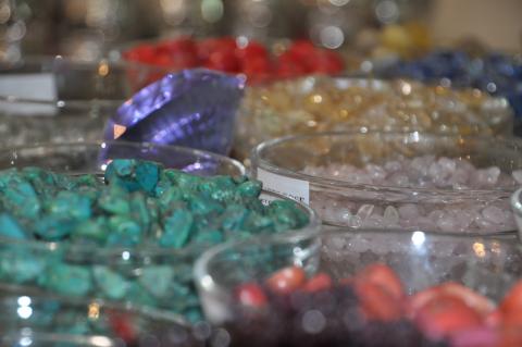 Image of beads separated out into different bowls