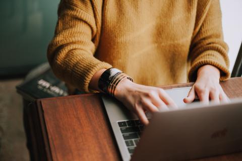 person sitting at desk