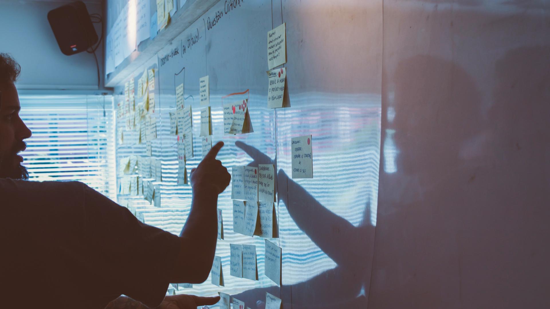 Person using a whiteboard