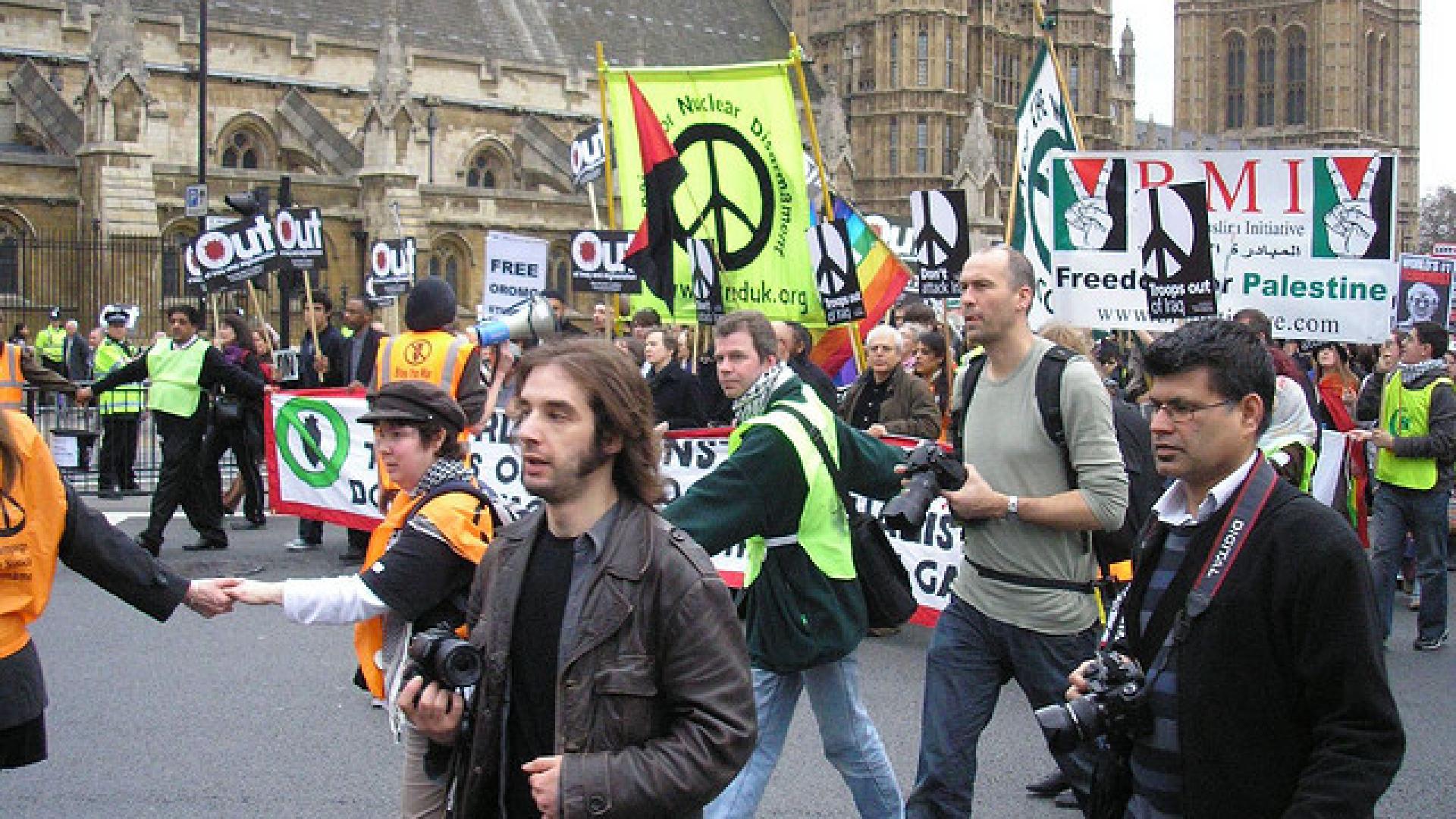 picture of demonstration at Westminster