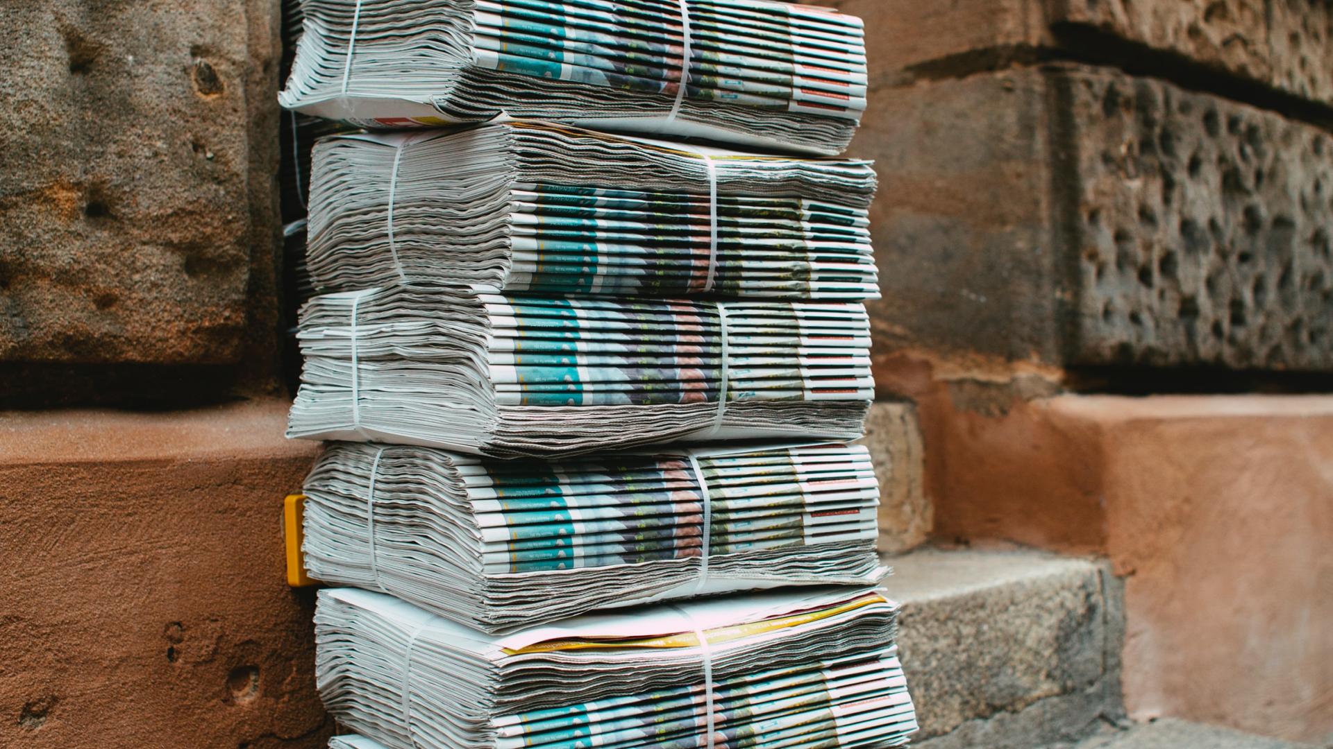 Picture of a stack of newspapers
